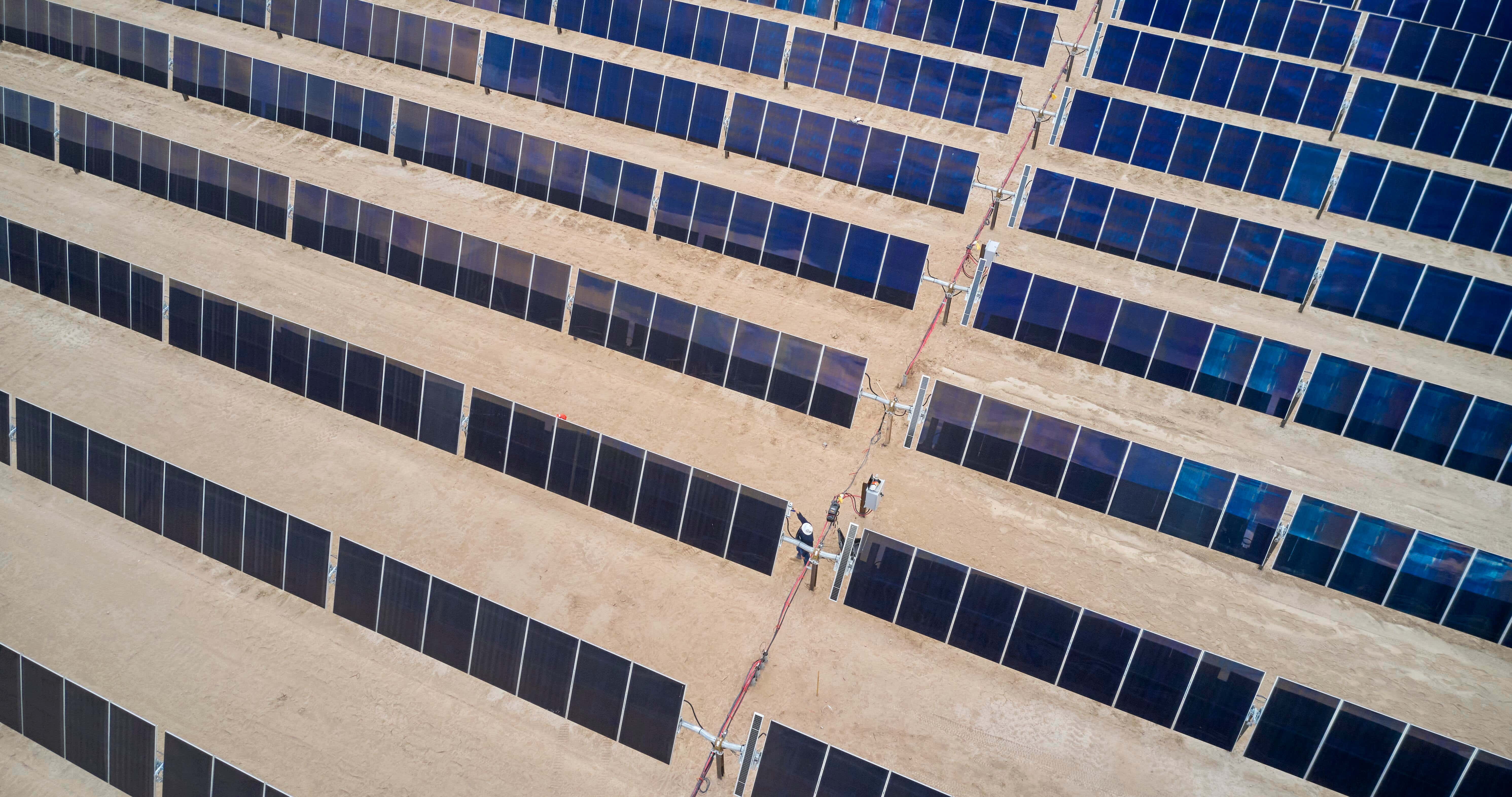 Solar panels installed on the roof of a  building